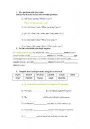 English Worksheet: Wh- questions