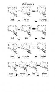 English Worksheet: Mixing colours