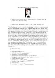 English Worksheet: Biography Elvis Presley