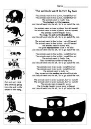 English worksheet: Animals into the Ark