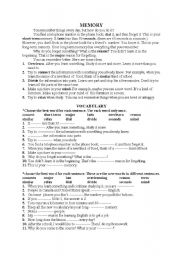 English Worksheet: memory