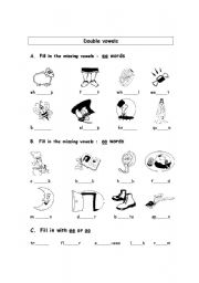 English Worksheet: double vowels