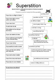 English Worksheet: SUPERSTITION - If-sentences Type 1