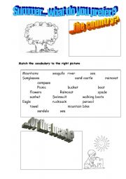 English Worksheet: summer vocabulary