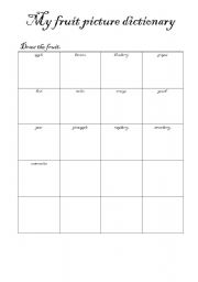 English worksheet: My fruit picture dictionary