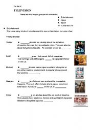 English Worksheet: The Best of TV