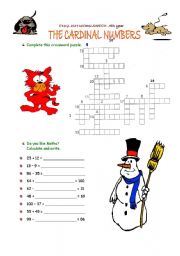English Worksheet: Cardinal Numbers