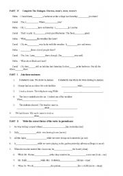 English Worksheet: general exercises 3