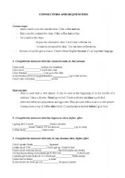 English Worksheet: Connectors and sequencers