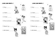 English worksheet: Looka and write