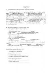 English worksheet: past simple