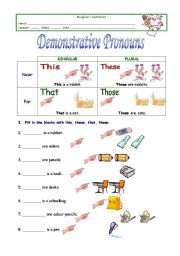 English Worksheet: Demonstrative Pronouns
