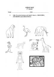 English Worksheet: Mammals