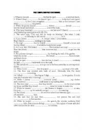 English Worksheet: past simple and past continuous