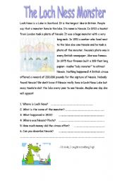 English Worksheet: Loch Ness