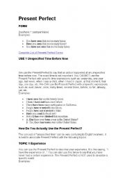 English Worksheet: Present Perfect