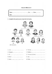 English Worksheet: family