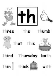 English Worksheet: TH blend poster