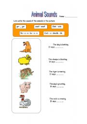 English Worksheet: Sound of animals