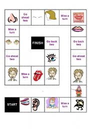 English Worksheet: face parts game