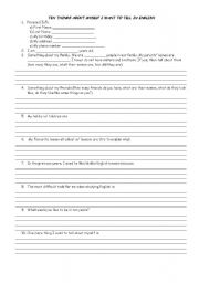 English worksheet: A Kind of Student Profile