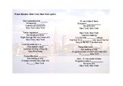 English Worksheet: New York, New York Song