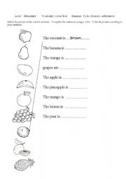 English Worksheet: Fruit