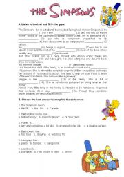 English Worksheet: THE SIMPSONS