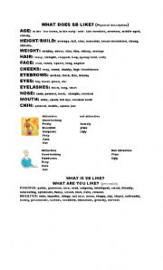 English Worksheet: Personal and Physical Description