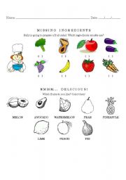 English Worksheet: Fruits