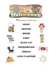 English Worksheet: Great HALLOWEEN worksheet part 1