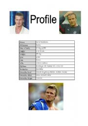 English Worksheet: Introduce David Beckham