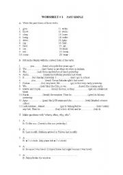 English worksheet: past simple