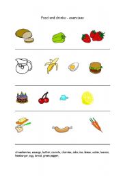 food and drink worksheet