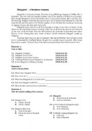 English Worksheet: Margaret a business woman 