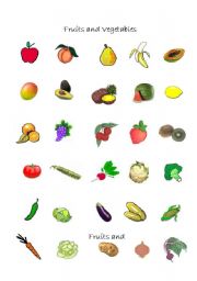 English Worksheet: Fruit and Vegetables Word list and Crossword Puzzle