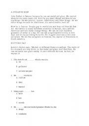 English Worksheet: A STRANGE MAN