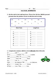 English worksheet: Verb to be affirmative