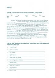 English Worksheet: used to