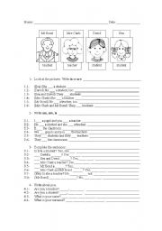 English Worksheet: verb to be