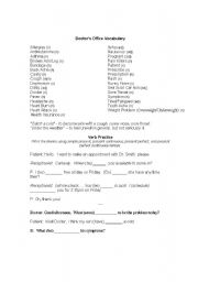English Worksheet: Doctor Vocabulary Handout