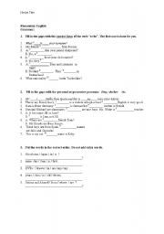 English Worksheet: Elementary English - Test on elementary Grammar  and Reading 