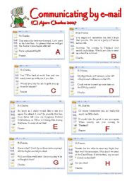 English Worksheet: Communicating by e-mail