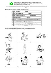English Worksheet: Jobs and verb to be