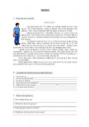 English Worksheet: Daily Routine