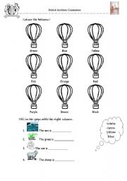 English Worksheet: baloons