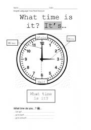 English Worksheet: TIME, MONTHS-DAYS-SEASONS, FACE DESCRIPTIONS