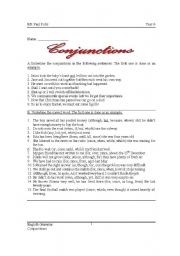 English Worksheet: Conjunctions