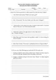 English Worksheet: reported speech