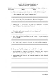 English worksheet: reported speech